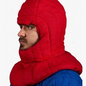 Men's Red Quilted Hood